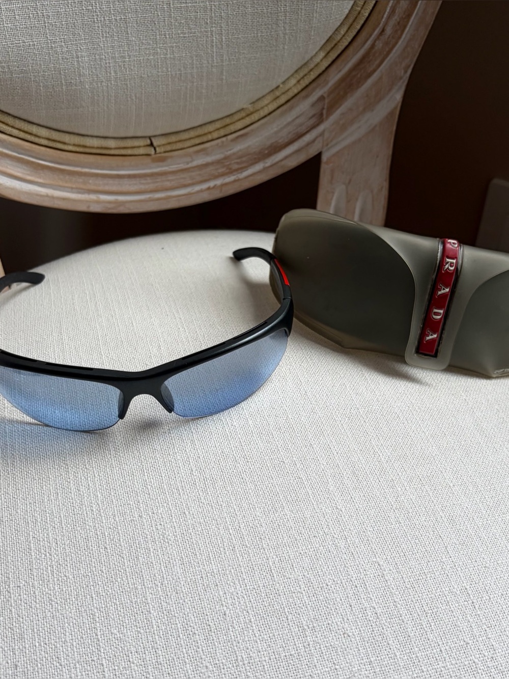PRADA wraparound shield unisex sunglasses